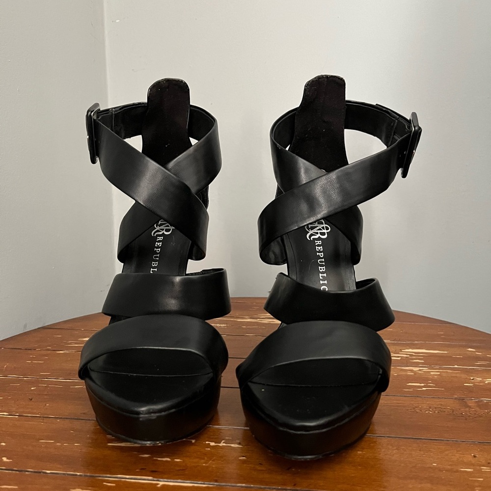 Strappy high heels